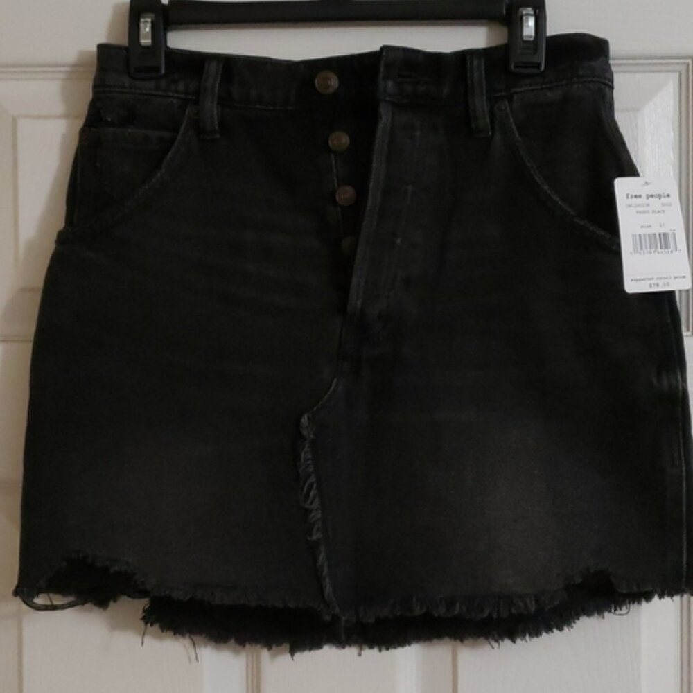 Black Denim Skirt